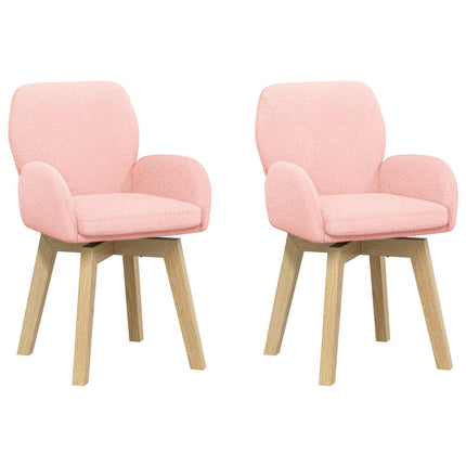 Svängande Matstolar 2 pcs Bouclé Rosa 54 x 58 x 87 cm