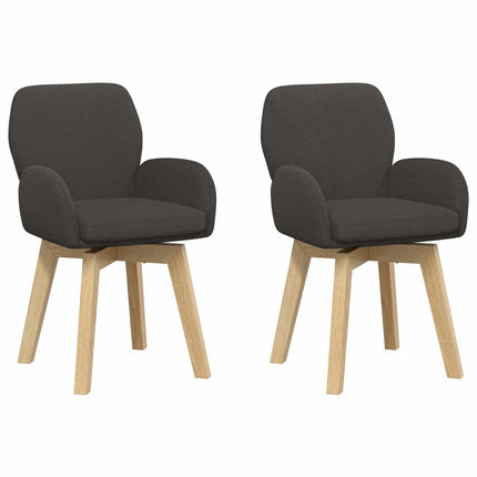 Svängande Matstolar 2 pcs Bouclé Mörkgrå 54 x 58 x 87 cm