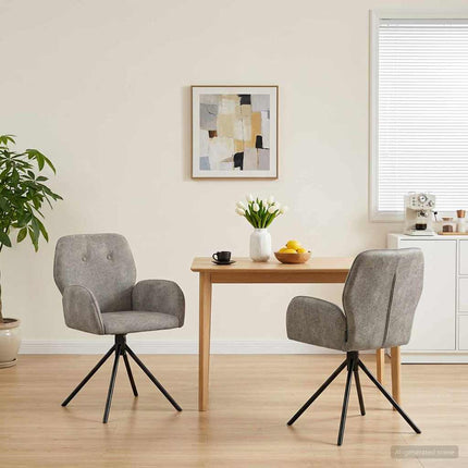 Svängande Matstolar 2 pcs Faux Mockaläder Ljusgrå