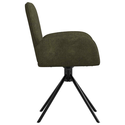 Svängande Matstolar 2 st Faux Mockaläder Armégrön