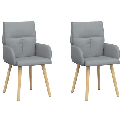 Matstolar 2 pcs Tyg Ljusgrå 60 x 56 x 96 cm