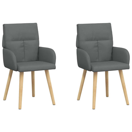 Matstolar 2 pcs Tyg Mörkgrå 60 x 56 x 96 cm
