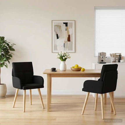 Matstolar 2 pcs Tyg Svart 60 x 56 x 96 cm