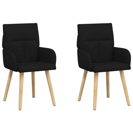 Matstolar 2 pcs Tyg Svart 60 x 56 x 96 cm