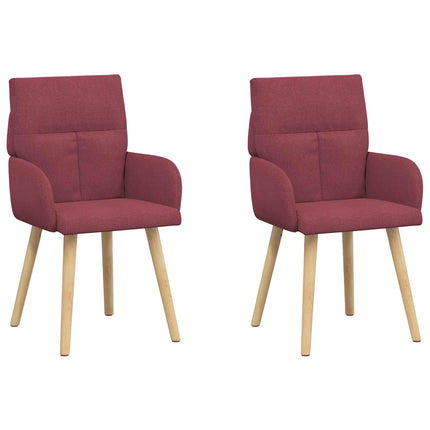 Matstolar 2 pcs Tyg Vinröd 60 x 56 x 96 cm