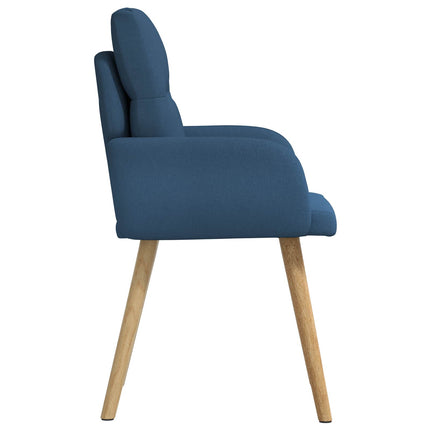Matstolar 2 st Tyg Blå 60 x 56 x 96 cm
