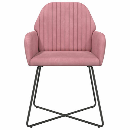 Matstolar 2 st Sammet Rosa 55 x 50 x 84 cm