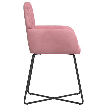 Matstolar 2 st Sammet Rosa 55 x 50 x 84 cm