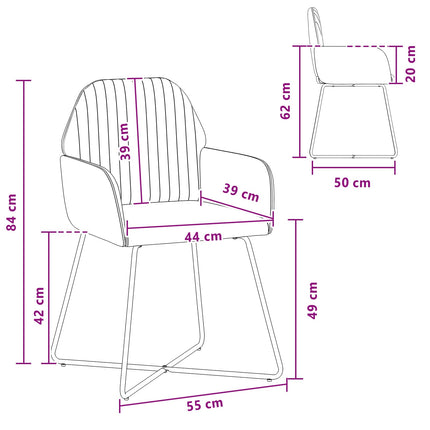 Matstolar 2 st Sammet Rosa 55 x 50 x 84 cm