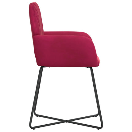Matstolar 2 st Sammet Vinröd 55 x 50 x 84 cm