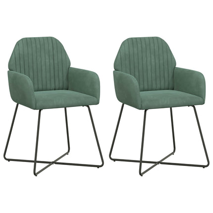 Matstolar 2 pcs Sammet Havgrön 55 x 50 x 84 cm
