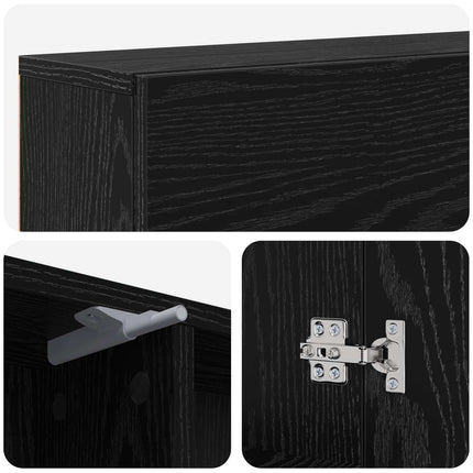 Eldstadsram Svart ek 102 x 18 x 100,5 cm Konstruerat trä