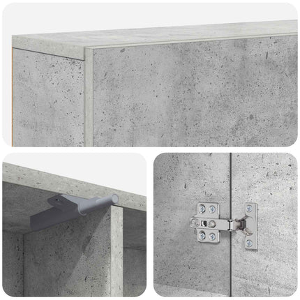 Eldstadsram Betonggrå 102 x 18 x 100,5 cm Konstruerat trä