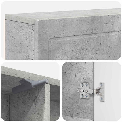 Eldstadsram Betonggrå 102 x 18 x 100,5 cm Konstruerat trä