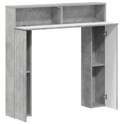 Eldstadsram Betonggrå 102 x 18 x 100,5 cm Konstruerat trä