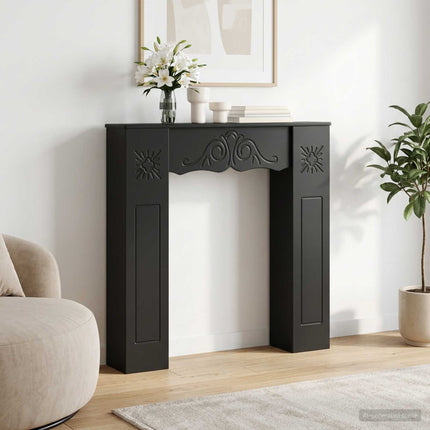Eldstadsram Svart 102 x 20 x 102 cm Konstruerat trä