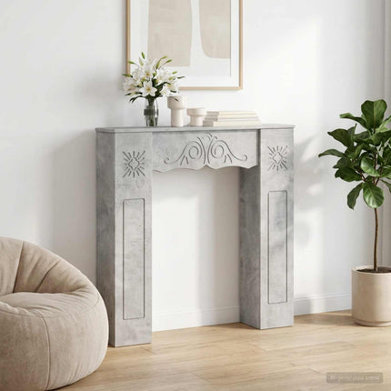 Eldstadsram Betonggrå 102 x 20 x 102 cm Konstruerat trä