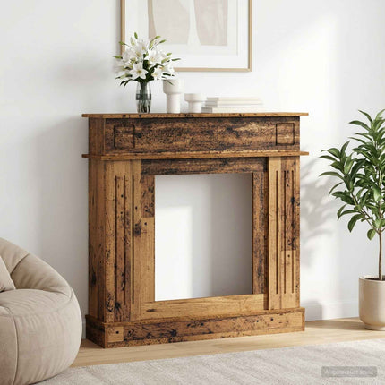 Eldstadsram Gammalt trä 102 x 26 x 100 cm Konstruerat trä