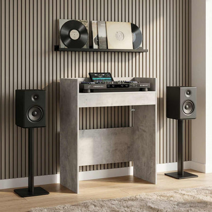 DJ-bord Betonggrå 62 x 45 x 102 cm Konstruerat trä