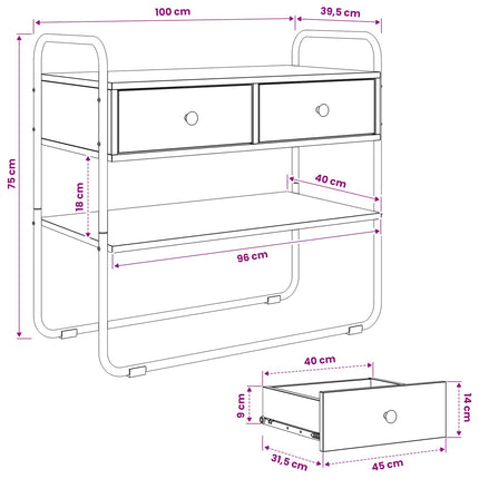 Konsolbord Rökt ek 100 x 40 x 75 cm Konstruerat trä