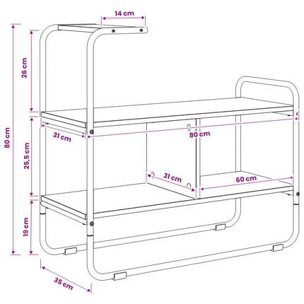 Konsolbord Rökt ek 80 x 35 x 75 cm Konstruerat trä