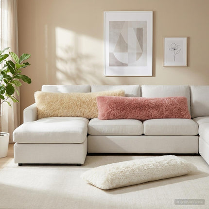Kudde med kudde HEERLEN Vit 40 x 145 cm PV Fleece