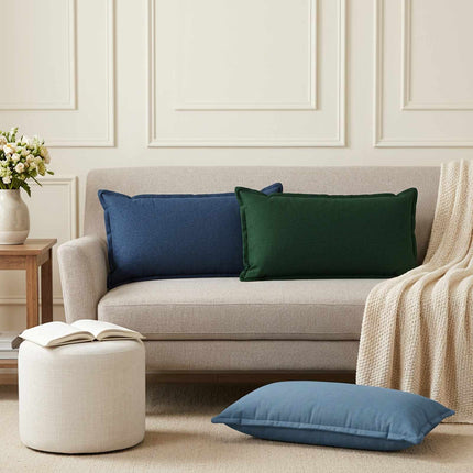 Kasta Kudde 2 st HOUTEN Jeansblå 40 x 80 cm Faux Linne