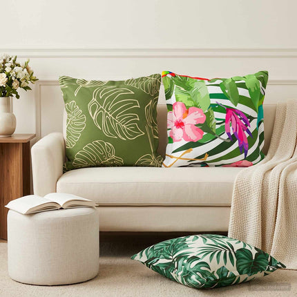 Kasta Kudde 2 st HOUTEN Bladdesign 50 x 50 cm Polyester