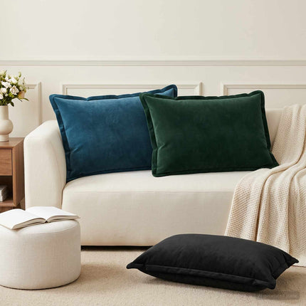 Kudde med kudde HOUTEN 2 st Svart Sammet