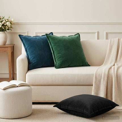 Kudde med kudde HOUTEN 2 st Svart Sammet