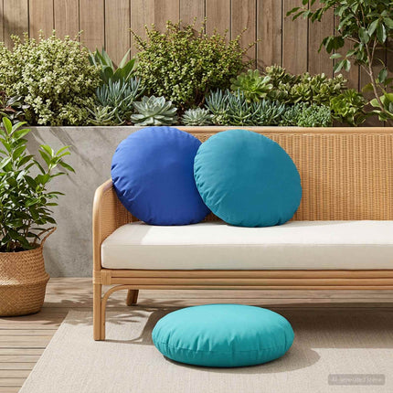 Kasta Kudde 2 st HEERLEN Ljusblå Diam. 60 cm Polyester