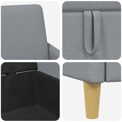 Soffgrupp med förvaring 2 pcs Ljusgrå Polyester