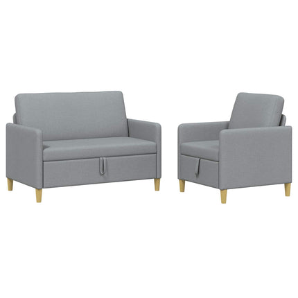Soffgrupp med förvaring 2 pcs Ljusgrå Polyester