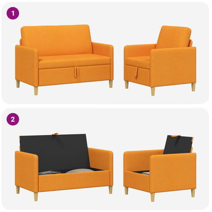 Soffgrupp med förvaring 2 pcs Mörkgul Polyester