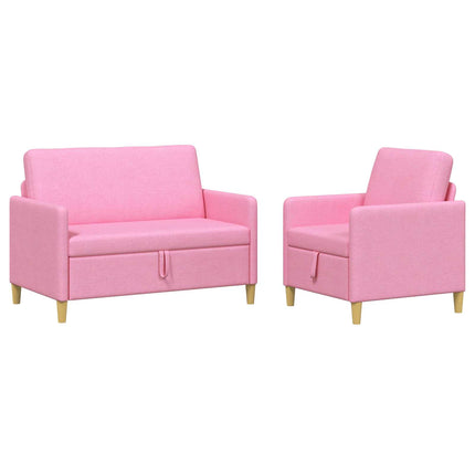 Soffgrupp med förvaring 2 pcs Rosa Polyester