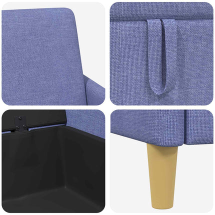 Soffgrupp med förvaring 2 pcs Jeansblå Polyester