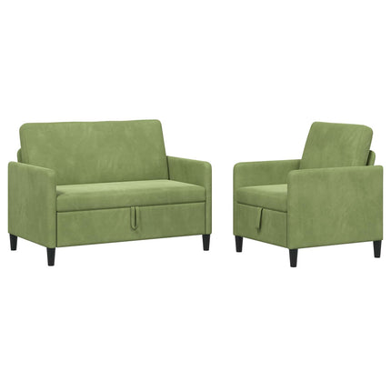 Soffgrupp med förvaring 2 st Ljusgrön Polyester
