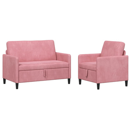 Soffgrupp med förvaring 2 st Rosa Polyester