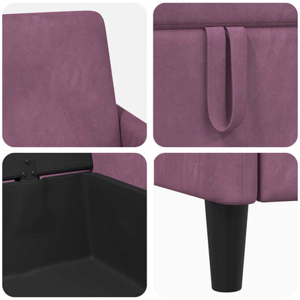 Soffgrupp med förvaring 2 st Lila Polyester