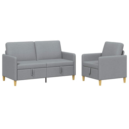 Soffgrupp med förvaring 2 pcs Ljusgrå Polyester
