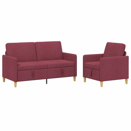 Soffgrupp med förvaring 2 st Vinröd Polyester