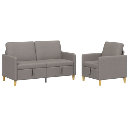 Soffgrupp med förvaring 2 st Taupe Polyester