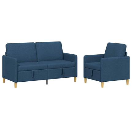 Soffgrupp med förvaring 2 pcs Blå Polyester