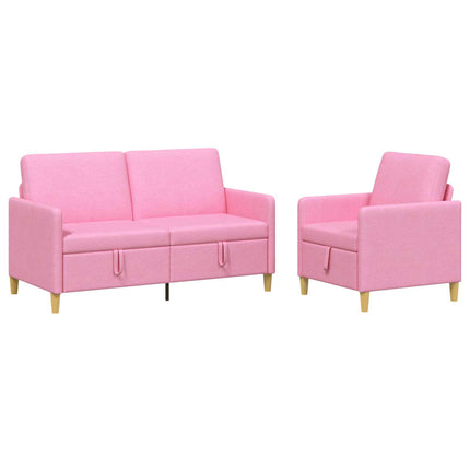 Soffgrupp med förvaring 2 pcs Rosa Polyester