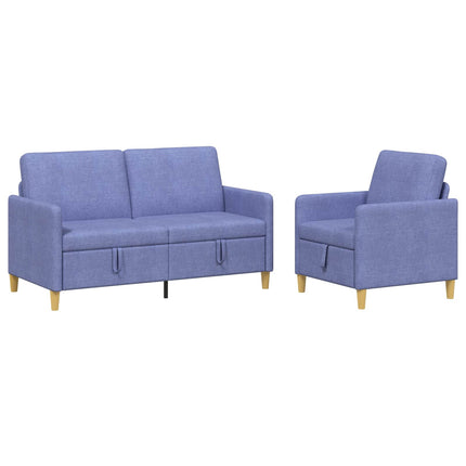 Soffgrupp med förvaring 2 pcs Jeansblå Polyester