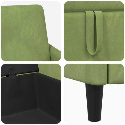 Soffgrupp med förvaring 2 st Ljusgrön Polyester