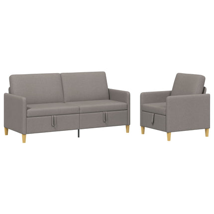 Soffgrupp med förvaring 2 st Taupe Polyester