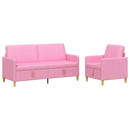 Soffgrupp med förvaring 2 pcs Rosa Polyester