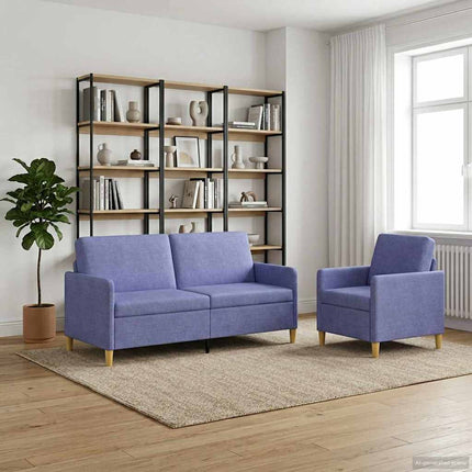 Soffgrupp med förvaring 2 pcs Jeansblå Polyester