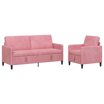 Soffgrupp med förvaring 2 st Rosa Polyester